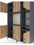 Hyperion Dolap 10 Raflı 6 Kapaklı 132X44X195 Antrasit-Çam/antrasit 4