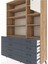 Hyperion Dolap 8 Raflı 8 Çekmeceli Tek Kapaklı 132X44X195 Çam-Aytaşı/antrasit 4