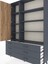 Arges Dolap 8 Raflı 6 Çekmeceli Tek Kapaklı 132X30X195 Antrasit-Çam/antrasit 4