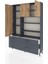 Arges Dolap 9 Raflı 5 Çekmeceli 3 Kapaklı 132X30X195 Antrasit-Çam/antrasit 3