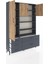 Arges Dolap 9 Raflı 5 Çekmeceli 3 Kapaklı 132X30X195 Antrasit-Çam/antrasit 5
