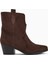 Erica Kahve Süet Topuklu Western Kadın Bot 1