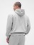 Erkek Gri Heavyweight Oversized Logo Kapüşonlu Sweatshirt 4