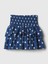 Kız Çocuk Koyu Mavi Desenli Büzgülü Şort Etek 7
