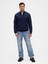 Erkek Lacivert Relaxed Yarım Fermuarlı Mockneck Kazak 5