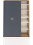 Arges Dolap 7 Raflı 2 Kapaklı Tek Askılı 132X30X195 Çam-Antrasit/aytaşı 1