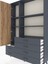 Arges Dolap 7 Raflı 6 Çekmeceli Tek Kapaklı 132X30X195 Antrasit-Çam/antrasit 4