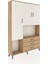 Arges Dolap 6 Raflı 3 Çekmeceli 3 Kapaklı 132X30X195 Çam-Aytaşı/çam 2