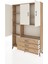 Arges Dolap 6 Raflı 3 Çekmeceli 3 Kapaklı 132X30X195 Çam-Aytaşı/çam 3