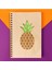 Ananas Tasarımlı Ahşap Kapaklı Defter 18 cm x 12 cm 48 Yaprak Not Defteri 1