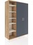 Hyperion Dolap 7 Raflı 2 Kapaklı Tek Askılı 132X44X195 Çam-Antrasit/aytaşı 2