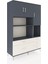 Hyperion Dolap 8 Raflı 5 Çekmeceli 3 Kapaklı 132X44X195 Antrasit-Antrasit/aytaşı 2