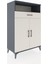 Hyperion Dolap 3 Raflı Tek Çekmeceli 2 Kapaklı 88X44X134 Antrasit-Aytaşı 2