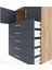 Hyperion Dolap Tek Raflı 5 Çekmeceli 2 Kapaklı 88X44X134 Çam-Antrasit 5