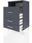 Hyperion Komodin Tek Raflı 3 Çekmeceli 60X44X96 Antrasit-Antrasit 4
