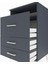 Hyperion Komodin Tek Raflı 3 Çekmeceli 60X44X96 Antrasit-Antrasit 5