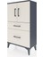 Arges Komodin 2 Raflı 2 Çekmeceli 2 Kapaklı 60X30X106 Antrasit-Aytaşı 5