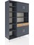 Hyperion Dolap 10 Raflı Tek Çekmeceli 4 Kapaklı 132X44X195 Antrasit-Antrasit/çam 2