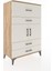Hyperion Dolap Tek Raflı 4 Çekmeceli 2 Kapaklı 88X44X134 Çam-Aytaşı 2