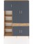 Arges Dolap 8 Raflı Tek Çekmeceli 5 Kapaklı 132X30X195 Çam-Antrasit/çam 1