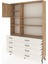 Arges Dolap 7 Raflı 8 Çekmeceli Tek Kapaklı 132X30X195 Çam-Çam/aytaşı 3