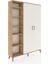 Arges Dolap 7 Raflı 2 Kapaklı Tek Askılı 132X30X195 Çam-Aytaşı/çam 2
