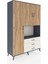 Hyperion Dolap 6 Raflı 3 Çekmeceli 3 Kapaklı 132X44X195 Antrasit-Çam/aytaşı 2