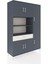 Hyperion Dolap 10 Raflı Tek Çekmeceli 6 Kapaklı 132X44X195 Antrasit-Antrasit/aytaşı 2