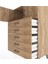 Hyperion Dolap Tek Raflı 5 Çekmeceli 2 Kapaklı 88X44X134 Çam-Çam 5