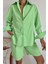 Fıstık Yeşili Önü Cepli Gömlek ve Şort Takım 4