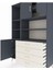 Hyperion Dolap 8 Raflı 4 Çekmeceli 3 Kapaklı 132X44X195 Antrasit-Antrasit/aytaşı 4