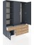 Hyperion Dolap 5 Raflı 4 Çekmeceli Tek Askılı 132X44X195 Antrasit-Antrasit/çam 5