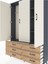 Arges Dolap 5 Raflı 6 Çekmeceli Tek Askılı 132X30X195 Antrasit-Aytaşı/çam 4