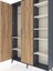Arges Dolap 7 Raflı 2 Kapaklı Tek Askılı 132X30X195 Antrasit-Çam/aytaşı 4