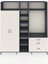 Hyperion Dolap 9 Raflı 3 Çekmeceli 2 Askılı 220X44X243 Antrasit-Aytaşı/aytaşı 1