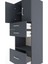 Hyperion Dolap 3 Raflı 3 Çekmeceli 2 Kapaklı 60X44X163 Antrasit-Antrasit 5