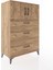 Hyperion Dolap Tek Raflı 3 Çekmeceli 2 Kapaklı 88X44X134 Çam-Çam 2