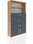 Arges Dolap 2 Raflı 3 Çekmeceli 2 Kapaklı 88X30X163 Çam-Antrasit 2