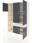 Hyperion Dolap 8 Raflı Tek Çekmeceli 5 Kapaklı 132X44X195 Aytaşı-Antrasit/aytaşı 3