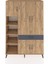 Hyperion Dolap 8 Raflı Tek Çekmeceli 5 Kapaklı 132X44X195 Çam-Çam/antrasit 1
