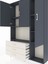 Arges Dolap 6 Raflı 3 Çekmeceli 3 Kapaklı 132X30X195 Antrasit-Antrasit/aytaşı 4