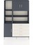 Arges Dolap 8 Raflı 4 Çekmeceli 3 Kapaklı 132X30X195 Antrasit-Antrasit/aytaşı 1