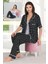 Lady Puantiyeli Viskon Kumaş Kısa Kollu Gömlekli ve Askılı 3 Lü Pijama Takımı 1