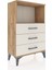 Arges Komodin Tek Raflı 3 Çekmeceli 60X30X96 Çam-Aytaşı 2