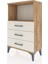 Arges Komodin Tek Raflı 3 Çekmeceli 60X30X96 Çam-Aytaşı 3