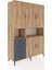 Hyperion Dolap 7 Raflı 4 Çekmeceli 5 Kapaklı 132X44X195 Çam-Çam/antrasit 2