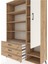 Hyperion Dolap 9 Raflı 3 Çekmeceli Tek Kapaklı 132X44X195 Çam-Aytaşı/çam 4