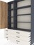 Arges Dolap 8 Raflı 6 Çekmeceli Tek Kapaklı 132X30X195 Antrasit-Çam/aytaşı 4