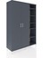 Hyperion Dolap 7 Raflı 2 Kapaklı Tek Askılı 132X44X195 Antrasit-Antrasit/çam 2