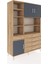 Hyperion Dolap 9 Raflı 5 Çekmeceli 3 Kapaklı 132X44X195 Çam-Antrasit/çam 2